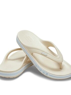 CROCS Baya Band Flip-Flop Sandals- Winter White